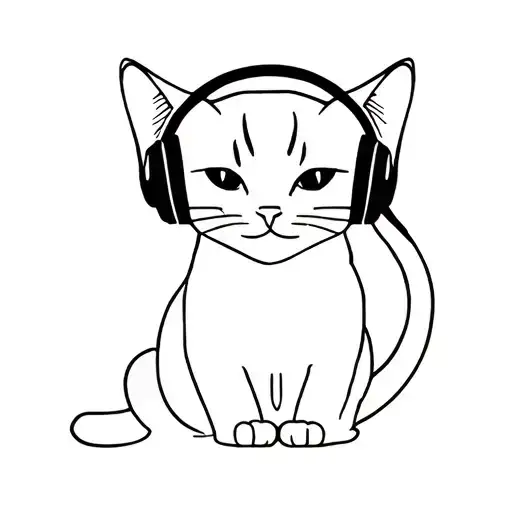 Cat Wearing Headphones