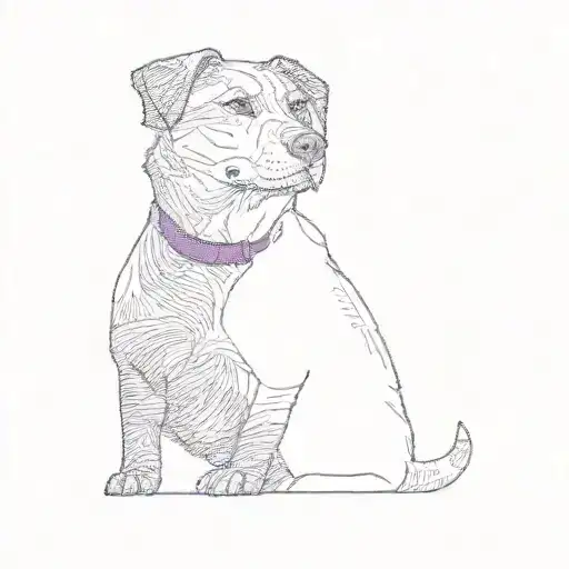 A Dog Wearing A Purple Collar