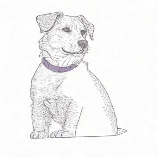 A Dog Wearing A Purple Collar