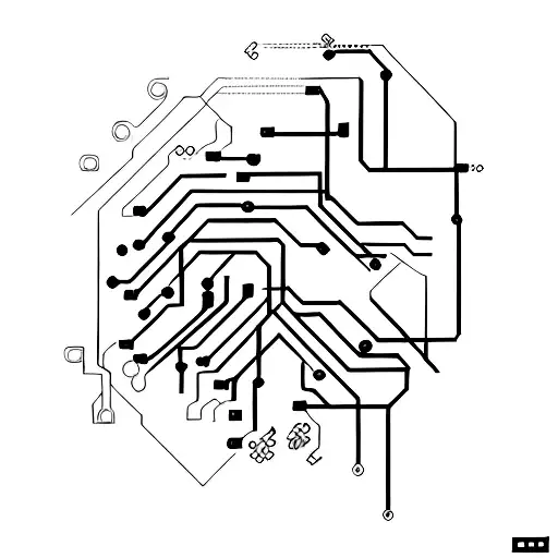 Circuit Board Integrated Into A Mountain Landscape