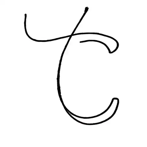 Letter C Drawn With Out Of Two Number Ones