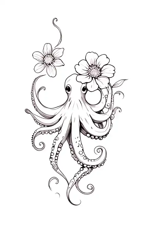 Octopus And Flower