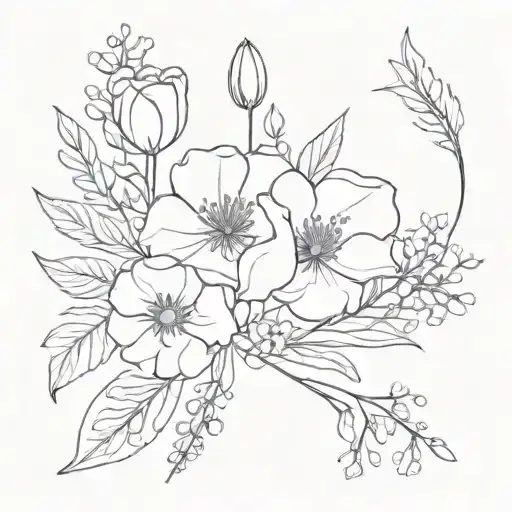 Birth Flower Bouquet For February April And October