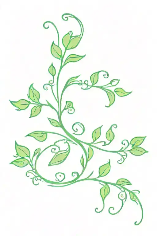 Vine Growing On Wrist With Green Color Tattoo Design