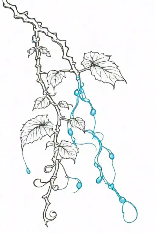 Vine Growing Inside With Blue Blood Dripping