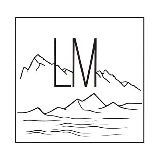 Beach And Mountains With L M Letters