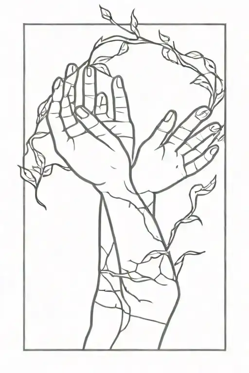 Vine With Hands Reaching Out With Blood