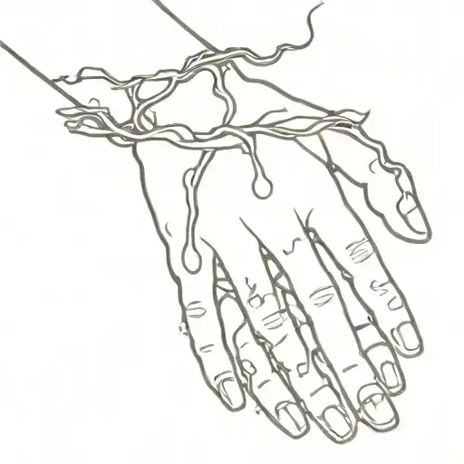 Bloody Vines Wrapping Around Hands