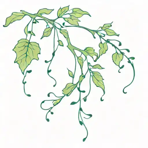 Vine Growing With Green Blood Falling Off