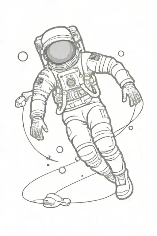 Astronaut Floating In Space Half Sleeve