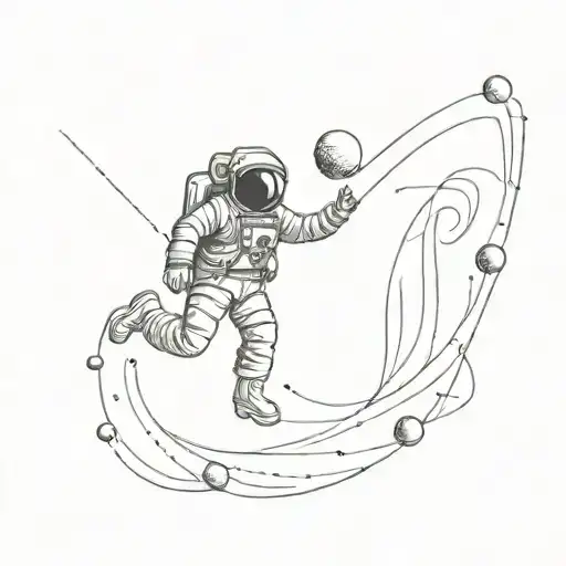Astronaut Floating In Space Half Sleeve