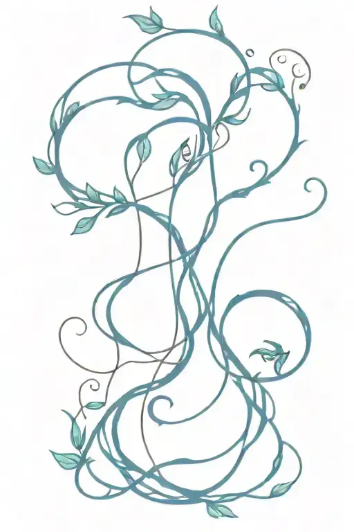 Blue Vine Intertwined With A Snake