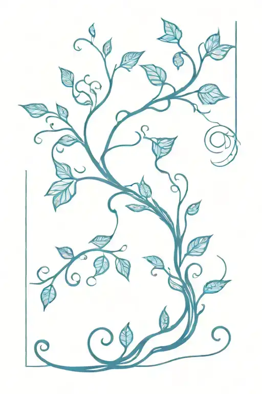 Root Interwined With Vines Blue