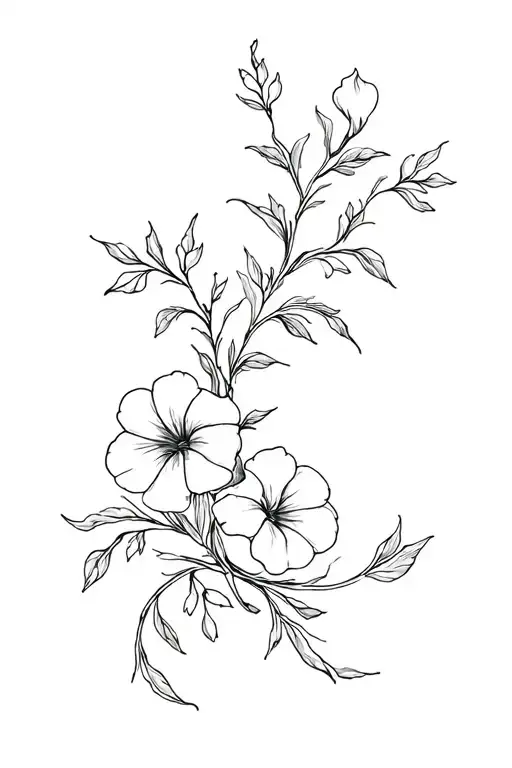 Morning Glory And Honeysuckle Floral Vine Wrap Around