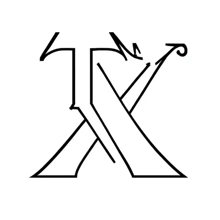 The Letters T And W With Caution Signs Intertwined