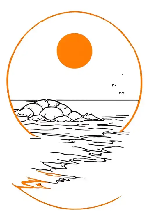 Blastoise On An Island Sunset