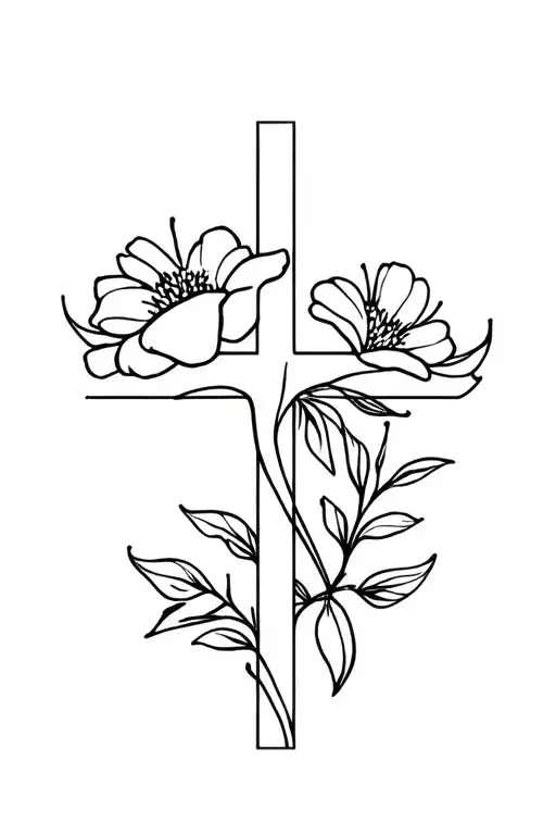 Cross With Flowers
