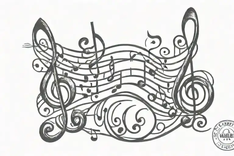 Treble Staff With Music Notes