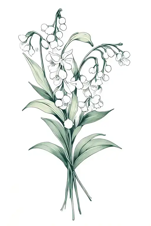 Lily Of The Valley And Narcissus Flower Bouquet