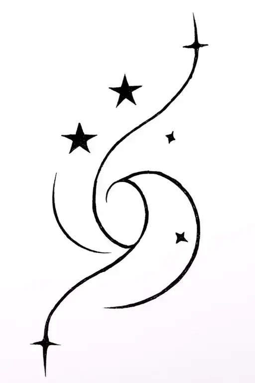 3 Stars And A Moon Merging Together