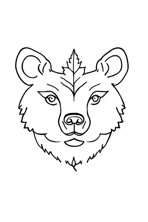 Maple Leaf Bear Head