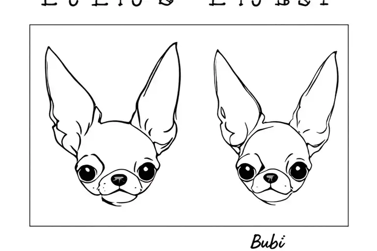 2 Chihuahua Ears With Names Under Lulu And Bubi