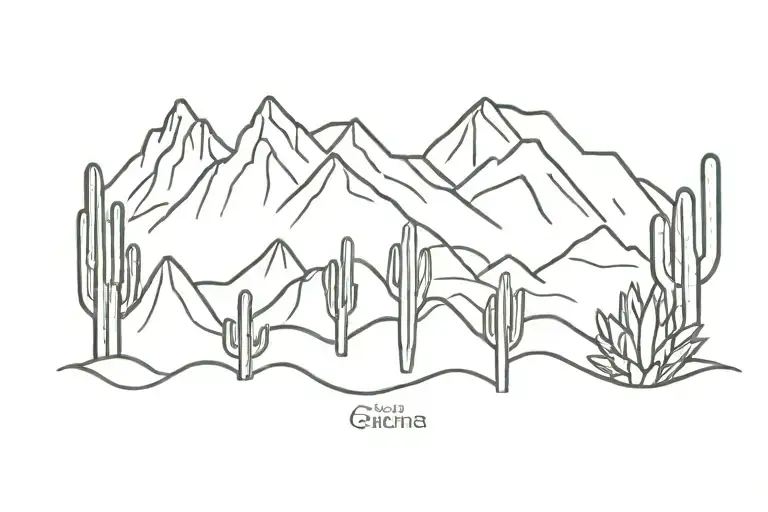 Mountains With Cactus