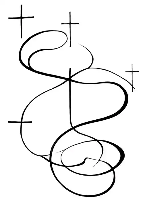 Cross And Waves Flowing