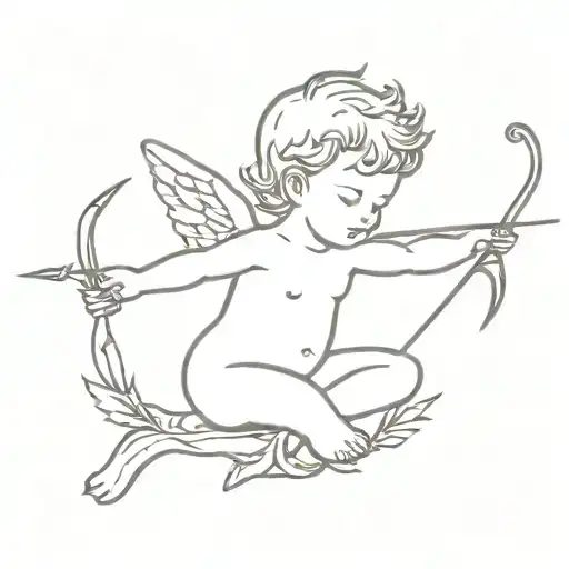 Cherub Angel Holding Bow And Arrow