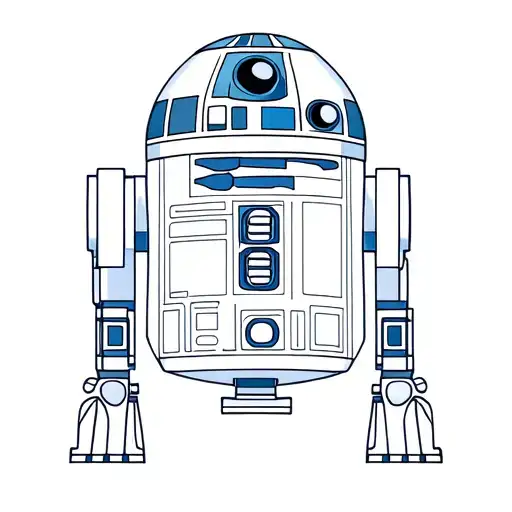 Please Generate Options For A Minimalist Tattoo Of R2d2 With My Wife's Name Katie Subtly Part Of It