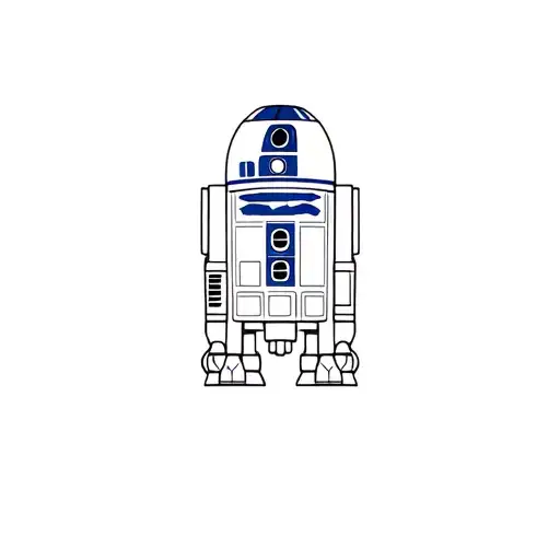 Please Generate Options For A Minimalist Tattoo Of R2d2 With My Wife's Name Katie Subtly Part Of It