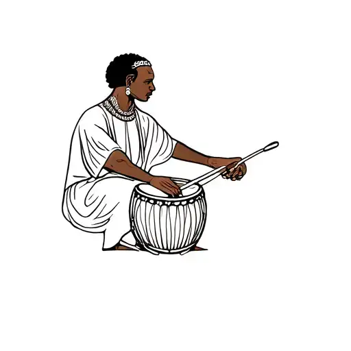 African Man Drumming With His Hands