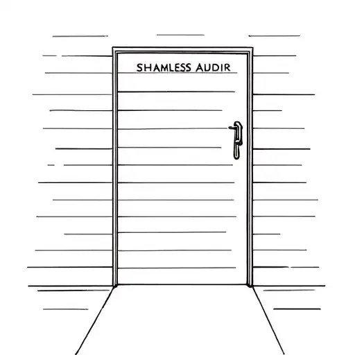 Create A Door That's Shut With The Words Shameless Audacity Above It