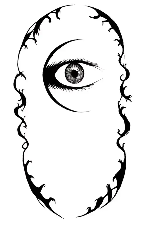 People Silhouettes Forming An Eye Shape