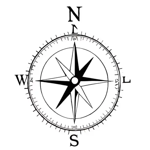Compass With Initial L And Heart In Centre