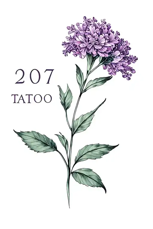 Lilac Flower And The Number 2007