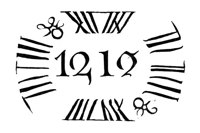 Date Tattoo In Roman Numerals With Balinese Triskalion Separators