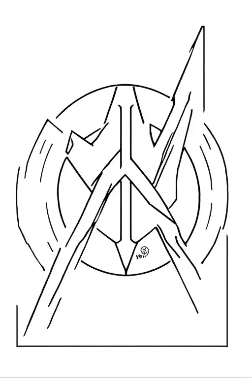 Dodge Charger With Combined Logo Of Avengers