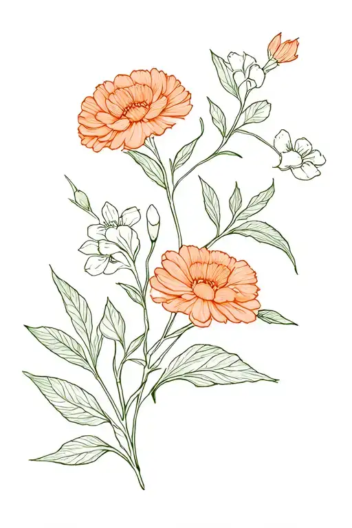 Marigold With Jasmine Fineline