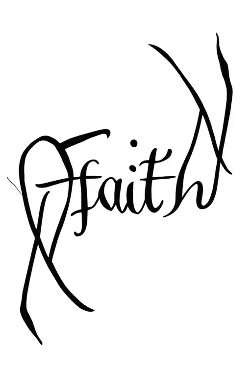 The Word Faith In Vertal Way But The I Is The Cancer Ribbon