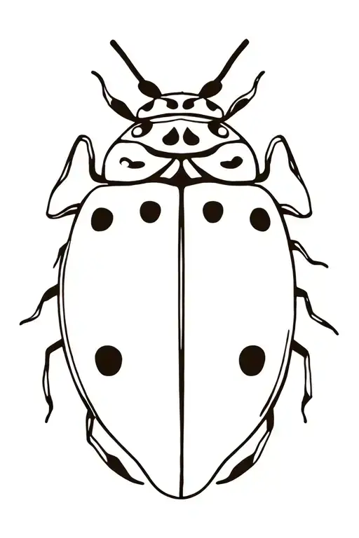 Ladybug With Ornamental Decoration Lines And Design