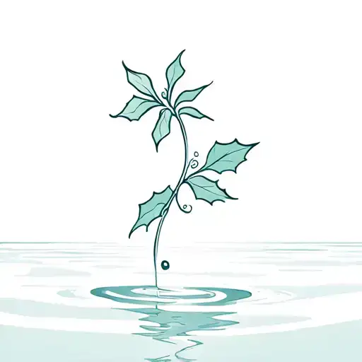 Holly Flower Floating On Water