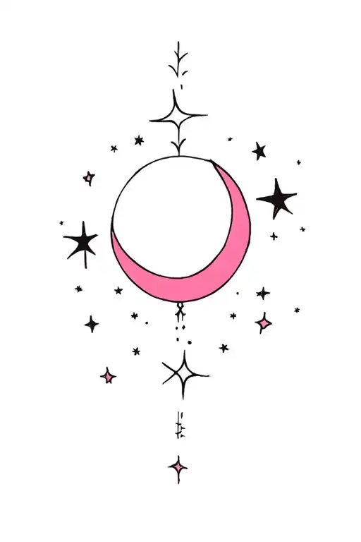 Pink Moon And Stars