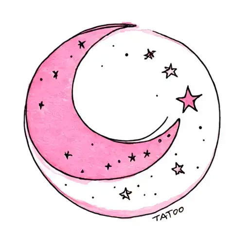 Pink Moon And Stars