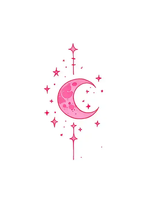 Pink Moon And Stars