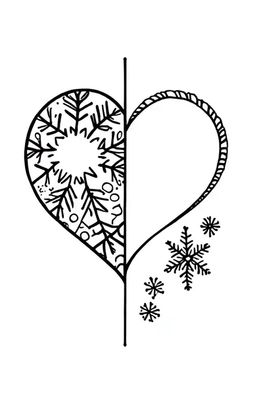 Half Snowflake Half Heart