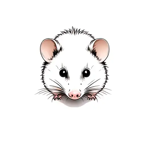 Funny Opossum Doodle Minimalitic