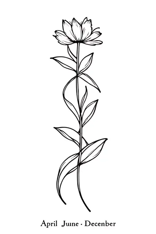 April June December Flower Intertwined