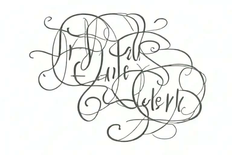 Black Fine Delicate Letters