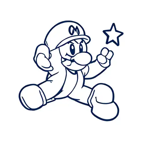 Shy Guy From Mario Jumping Trying To Grab A Star